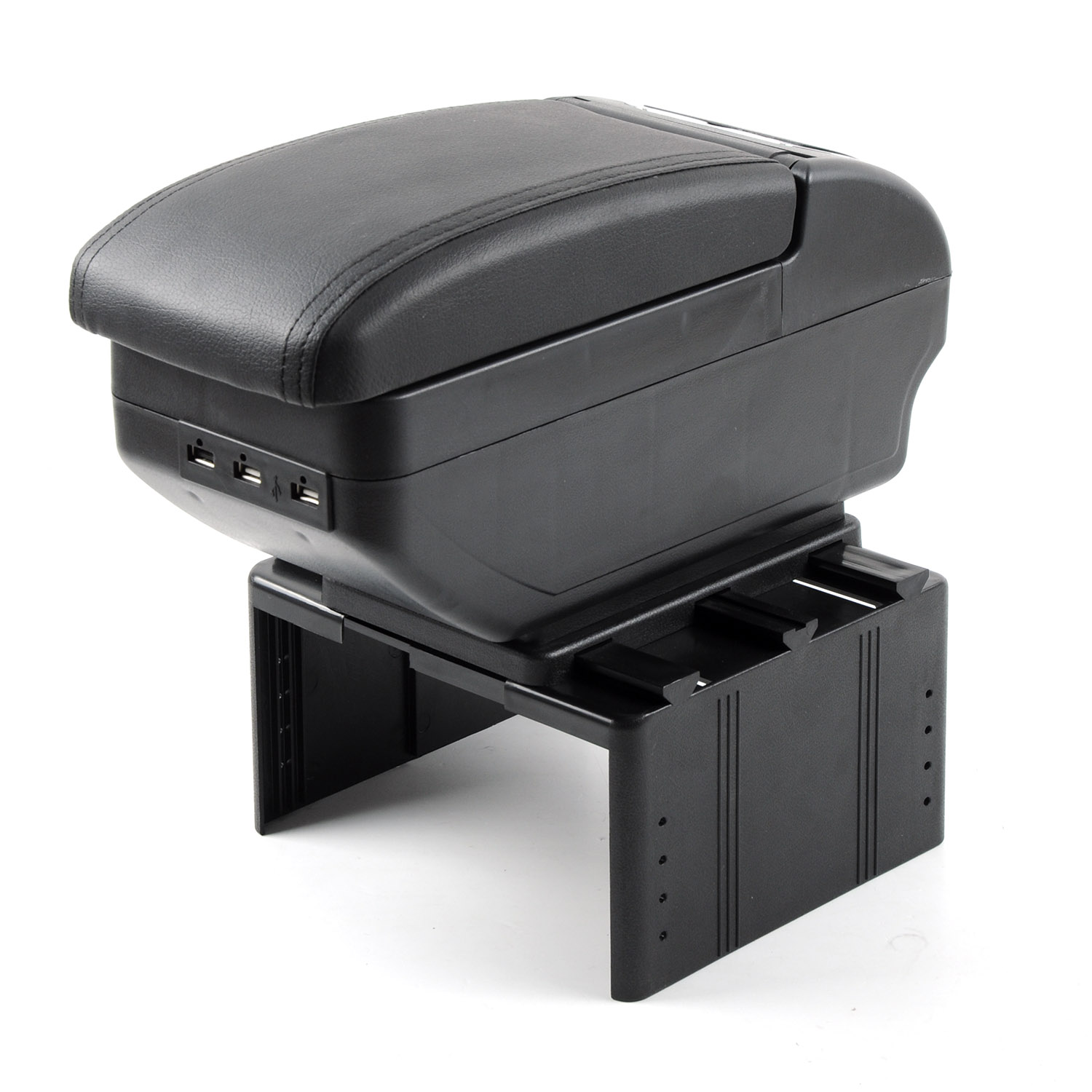 Подлокотник - Универсальный Черный 14см/ 6+3 USB/Выдвижной Подстаканник .