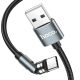 Кабель USB / TYPE-C "HOCO U94 Universal Magnetic" 1.2m Black Магнитный поворотный 360*. Зображення №3