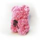 Мишка из искуственных 3D роз 24x16см. черный, розовый, белый (6640). Зображення №2