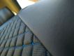 Накидки сидінь "Шкіро-замінник Чорний" Сині Ромби Передки (1+1) "3D" (задня спинка,кишеня). Зображення №3