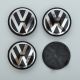 Ковпачки на титани "VW" (65/69мм) чорний/хром. пластик об'ємний логотип (4шт). Зображення №2