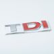 Емблема - напис "TDI" (червоний) метал скотч 3М 50х16 мм (3G0853675NJZQ). Зображення №2