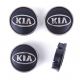 Ковпачки на титани "Kia" (60/55мм) чорний/хром. пластик об'ємний логотип (4шт). Зображення №4