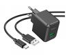 МЗП для телефона HOCO CS12A QC3.0 (1usb/18W)+ (кабель USB-Type-C) Black. Зображення №2