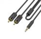 Аудіо-кабель тюльпан HOCO UPA28 Jack 3.5 на 2 RCA Double Lotus RCA 1,5m. чорний. Изображение №2